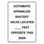 Portrait Automatic Sprinkler Shutoff Valve Located Sign NHEP-28933