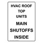 Portrait Hvac Roof Top Units Main Shutoffs Inside Sign NHEP-28950