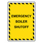 Portrait Emergency Boiler Shutoff Sign NHEP-29585
