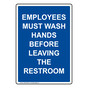 Portrait Employees Must Wash Hands Before Leaving Sign NHEP-26678