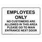 Employees Only No Customers Are Allowed In This Sign NHE-29130