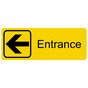 Yellow Engraved Entrance (Left) Sign with Symbol