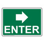 Enter [With Right Arrow] Sign NHE-19637_GRN