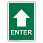 Portrait Enter [With Up Arrow] Sign NHEP-19638_GRN