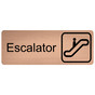 Cashew Engraved Escalator Sign with Symbol EGRE-330-SYM_Black_on_Cashew