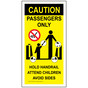 Caution Hold Handrail Attend Children Avoid Sides Escalator Sign ESCE-39455