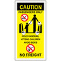 Caution Hold Handrail Attend Children Avoid Sides Escalator Sign ESCE-39464