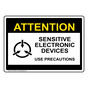 Attention Sensitive Electronic Devices Use Precautions Sign NHE-18620