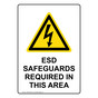 Portrait ESD SAFEGUARDS REQUIRED Sign with Symbol NHEP-50440