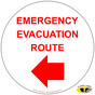 Emergency Evacuation Route With Left Arrow Floor Label NHE-18815