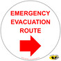 Emergency Evacuation Route With Right Arrow Floor Label NHE-18816