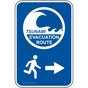 Tsunami Evacuation Route Sign for Emergency Response NHE-13461