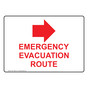 Emergency Evacuation Route [With Right Arrow] Sign NHE-19664