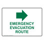 Emergency Evacuation Route [ Right Arrow ] Sign NHE-25605