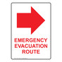 Portrait Emergency Evacuation Route [With Right Arrow] Sign NHEP-19664