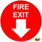 Fire Exit With Down Arrow Floor Label NHE-18795