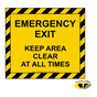 Emergency Exit Keep Area Clear At All Times Floor Label NHE-18872
