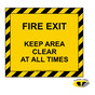 Fire Exit Keep Area Clear At All Times Floor Label NHE-19485