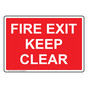Fire Exit Keep Clear Sign NHE-16516