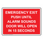 Emergency Exit Push Until Alarm Sounds Sign NHE-25216