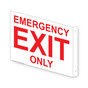 Projection-Mount White EMERGENCY EXIT ONLY Sign