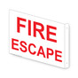 Projection-Mount White FIRE ESCAPE Sign NHE-6800Proj