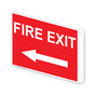 Projection-Mount Red FIRE EXIT (With Outward Arrow) Sign With Symbol NHE-6810Proj