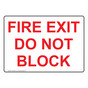 Fire Exit Do Not Block Sign NHE-6820