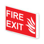 Projection-Mount Red FIRE EXIT Sign With Symbol NHE-7080Proj