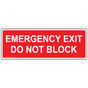 Emergency Exit Do Not Block Sign NHE-7420