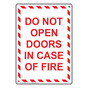 Portrait Do Not Open Doors In Case Of Fire Sign NHEP-6715