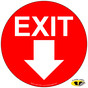 Exit With Down Arrow Floor Label NHE-18780