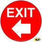 Exit With Left Arrow Floor Label NHE-18781