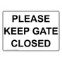 Please Keep Gate Closed Sign NHE-29313