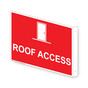 Projection-Mount Red ROOF ACCESS Sign With Symbol NHE-14004Proj