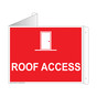 Red Triangle-Mount ROOF ACCESS Sign With Symbol NHE-14004Tri
