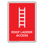 Portrait Roof Ladder Access Sign With Symbol NHEP-14007