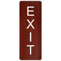Vertical Cinnamon Engraved EXIT Sign EGRE-19471_White_on_Cinnamon