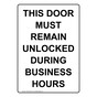 Portrait This Door Must Remain Unlocked During Sign NHEP-29330
