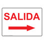 Exit With Right Arrow Spanish Sign NHS-6770