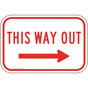 This Way Out Right Arrow Sign for Enter / Exit PKE-20440