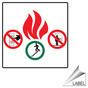 In Case Of Fire Do Not Use Elevator Symbol Label Label-Prohib-1077
