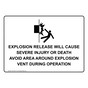 EXPLOSION RELEASE WILL CAUSE INJURY Sign with Symbol NHE-50441