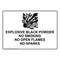 EXPLOSIVE BLACK POWDER NO SMOKING Sign with Symbol NHE-50443