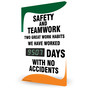 Safety And Teamwork Two Great Work Habits Digital Safety Scoreboard, 28x20 in. Aluminum