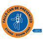 Orange Falls Can Be Prevented Stand-Down Hard Hat / Helmet Label
