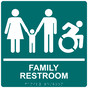 Square Bahama Blue Braille FAMILY RESTROOM Sign with Dynamic Accessibility Symbol RRE-170R-99_White_on_BahamaBlue