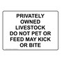 PRIVATELY OWNED LIVESTOCK DO NOT PET OR FEED Sign NHE-50529