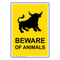 Portrait Beware Of Animals Sign With Symbol NHEP-18297