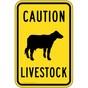 Caution Livestock Sign for Farm Safety PKE-18740